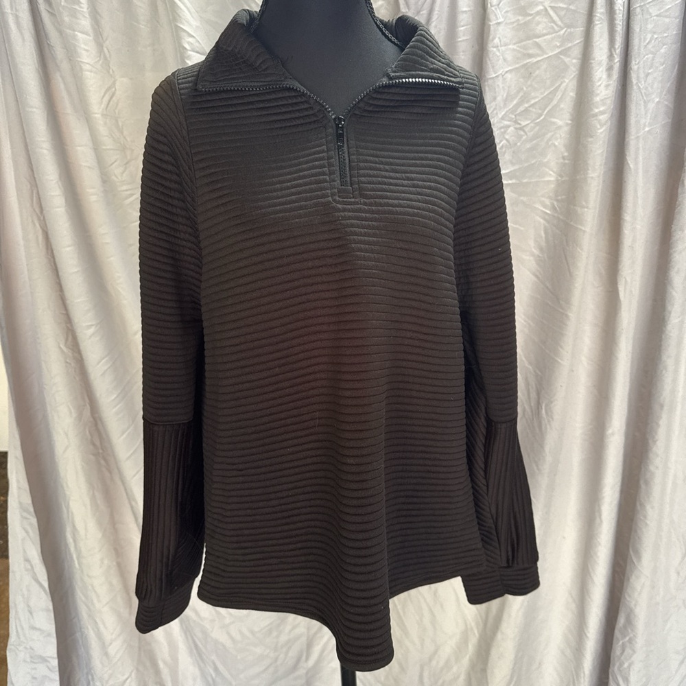 Women's Black Ribbed Sweater